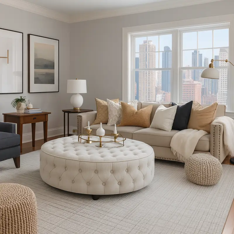 Residential Oval Ottoman